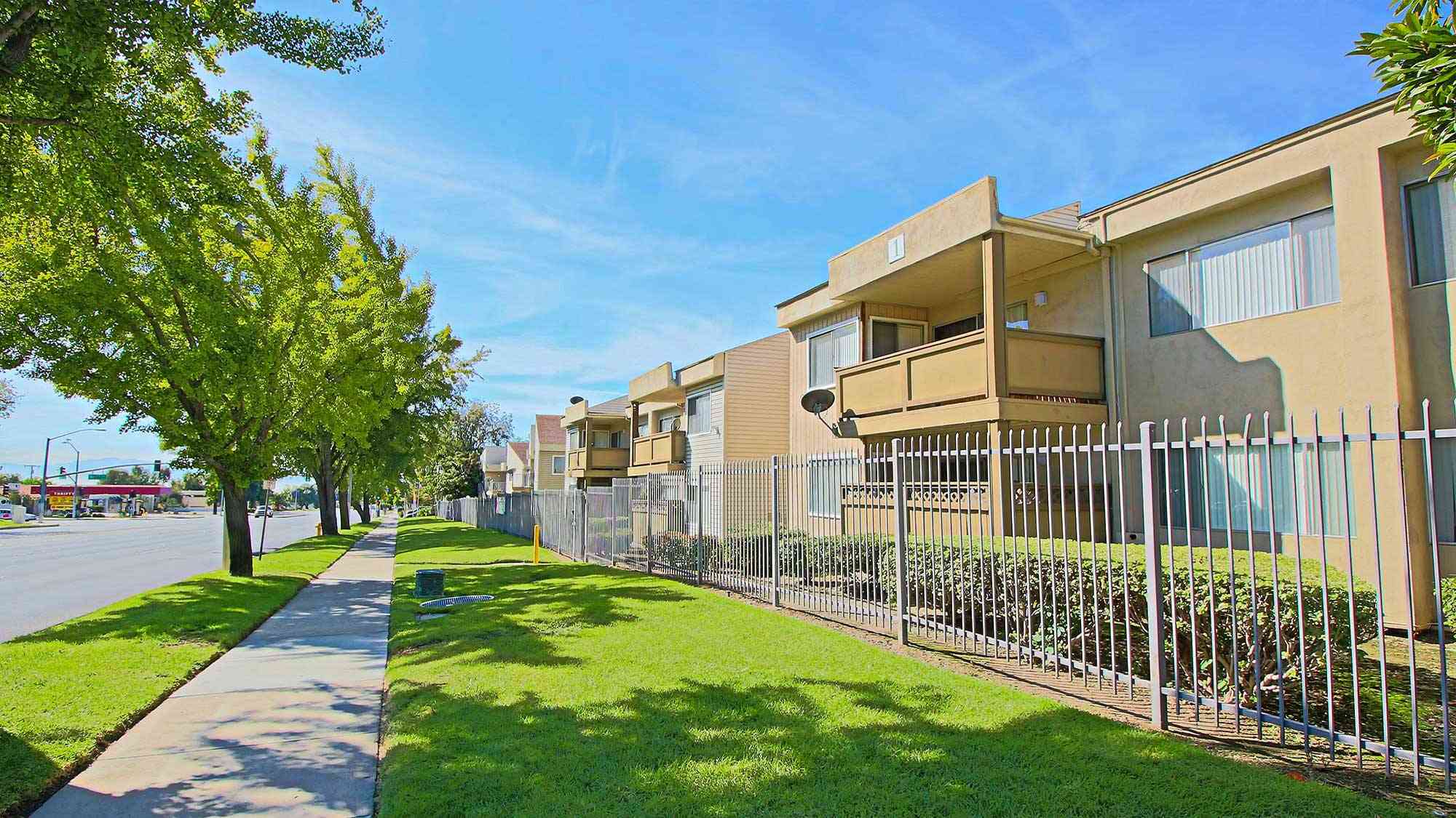exterior building facade and perimeter fencing