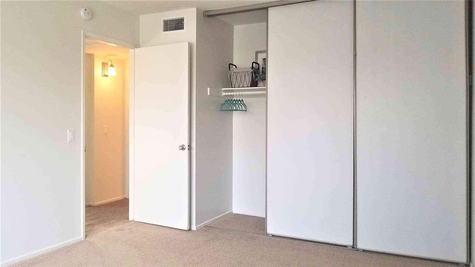 bedroom interior showing closet storage